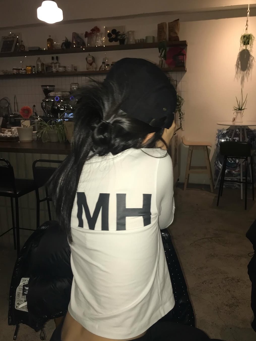 Miyhoo Mixing Long Sleeve White 착용 스타일