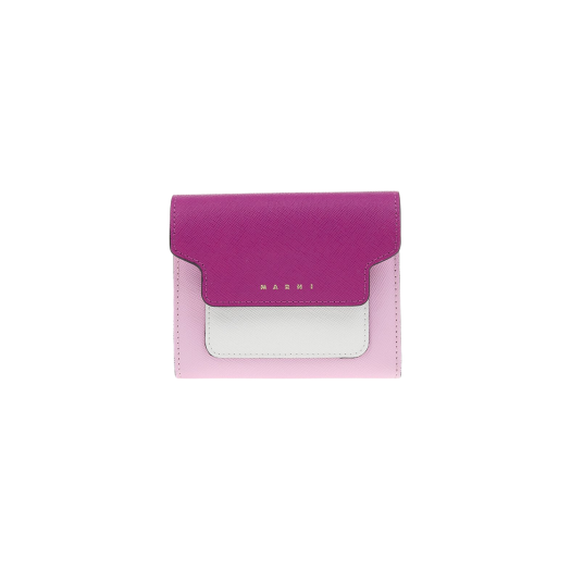 Marni Saffiano Tri-Fold Wallet Orchid Rose