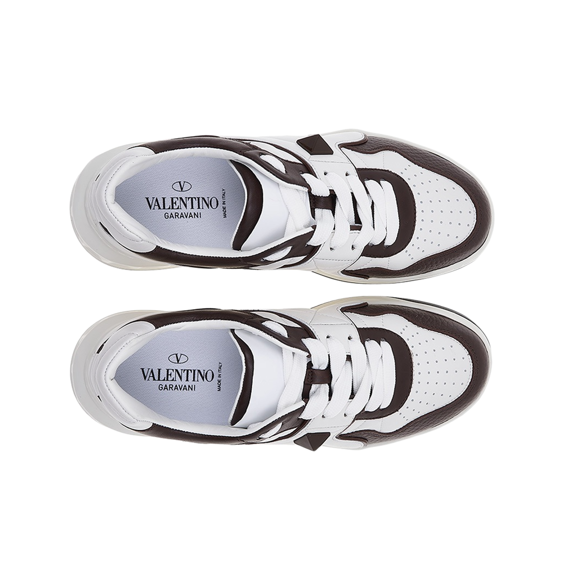 발렌티노 원 스터드 로우탑 카프스킨 스니커즈 화이트 폰덴테(Valentino One Stud Low-Top Calfskin Sneakers White Fondant) - 2