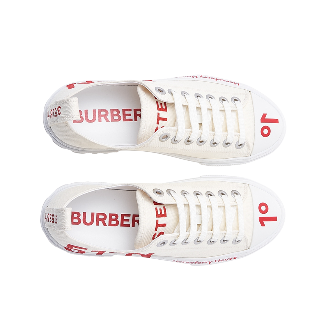 버버리 코디네이트 프린트 코튼 스니커즈 내츄럴 화이트(Burberry Coordinates Print Cotton Sneakers Natural White) - 2