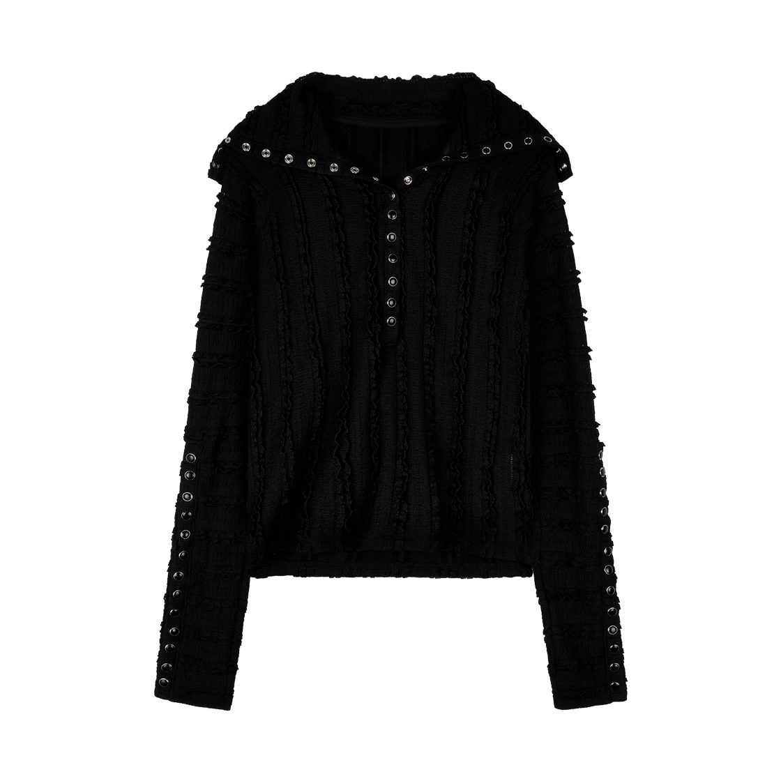 김미더영 레이스 버튼 탑 블랙(GIMMETHEYOUNG G_lace Button Top Black)