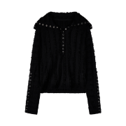 GIMMETHEYOUNG G_lace Button Top  Black