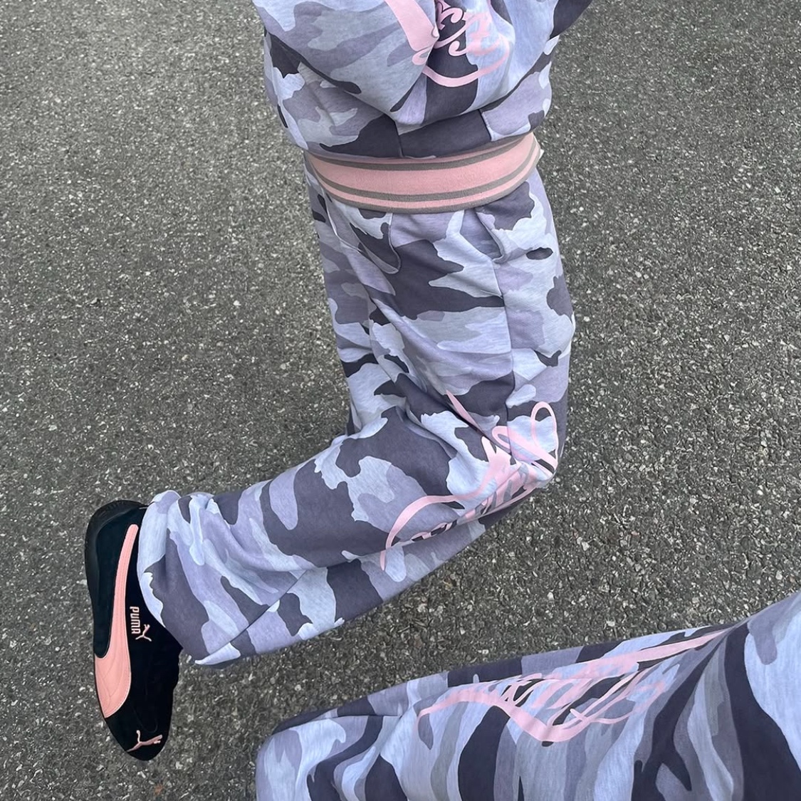 NYXX Emblem Printing Hood Zip-Up Camo, NYXX Emblem Printing Jogger Pants Camo 착용 스타일 - 2