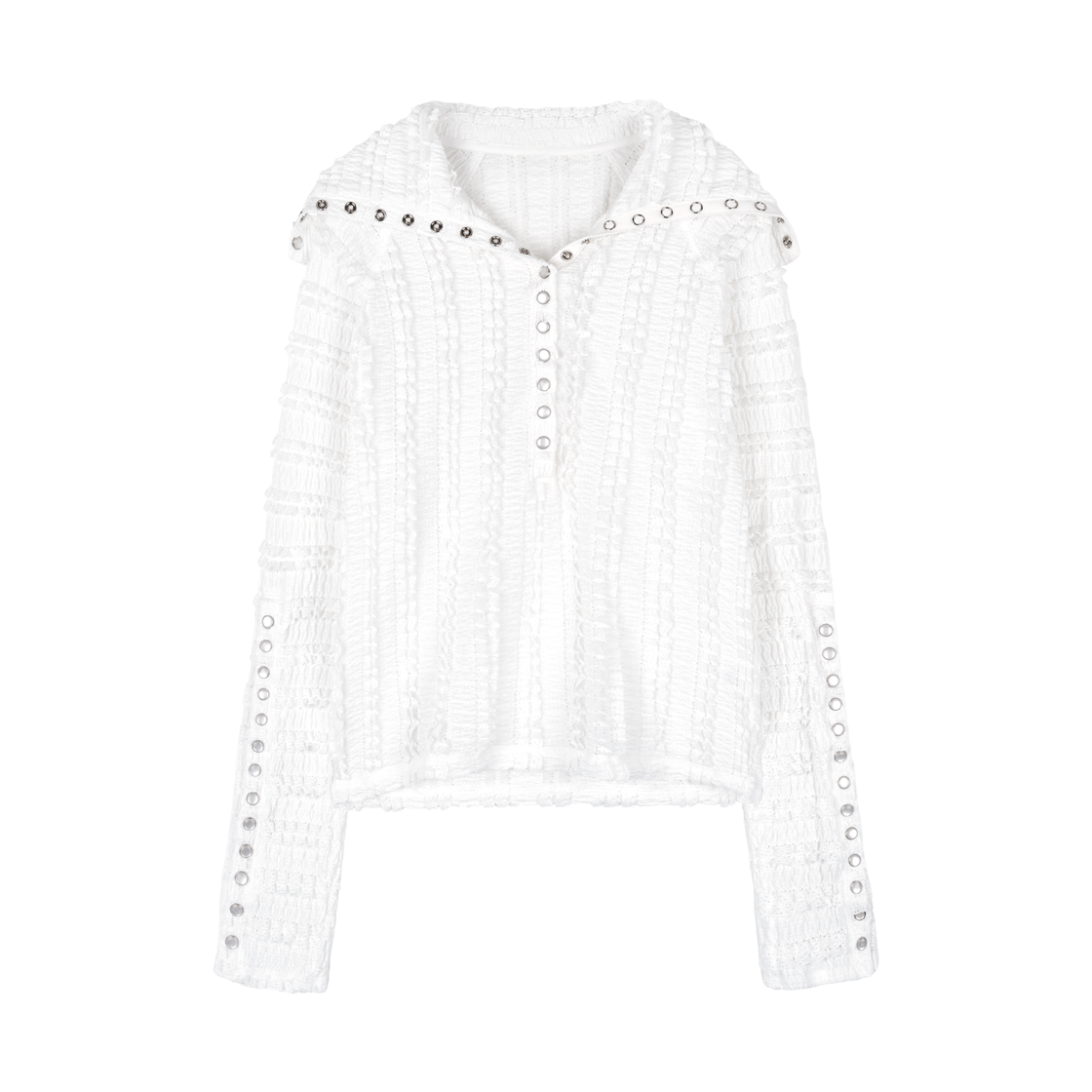 김미더영 레이스 버튼 탑 화이트(GIMMETHEYOUNG G_lace Button Top White)