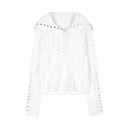 GIMMETHEYOUNG G_lace Button Top  White