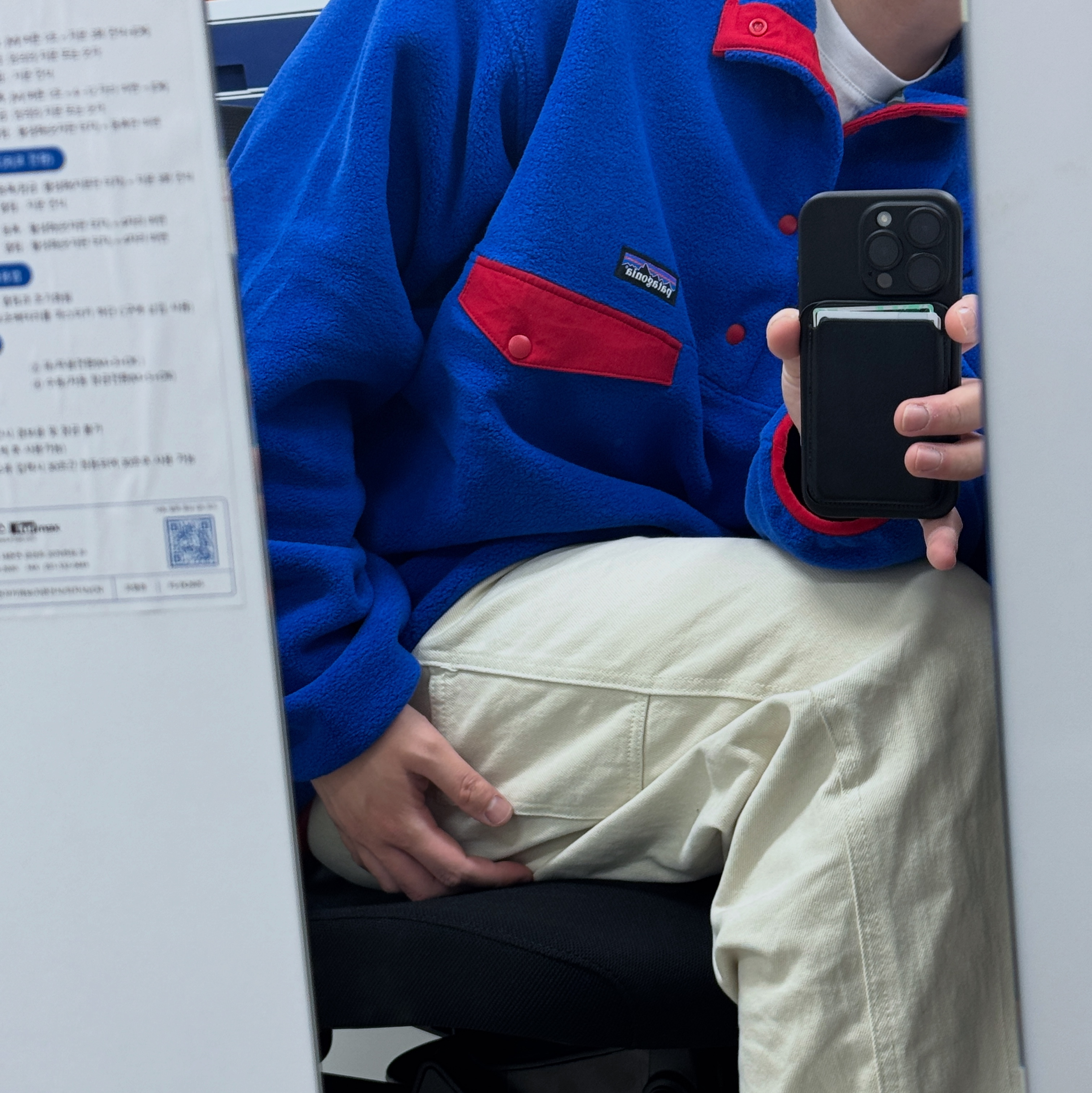 Patagonia Synchilla Snap-T Fleece Pullover Passage Blue 착용 스타일