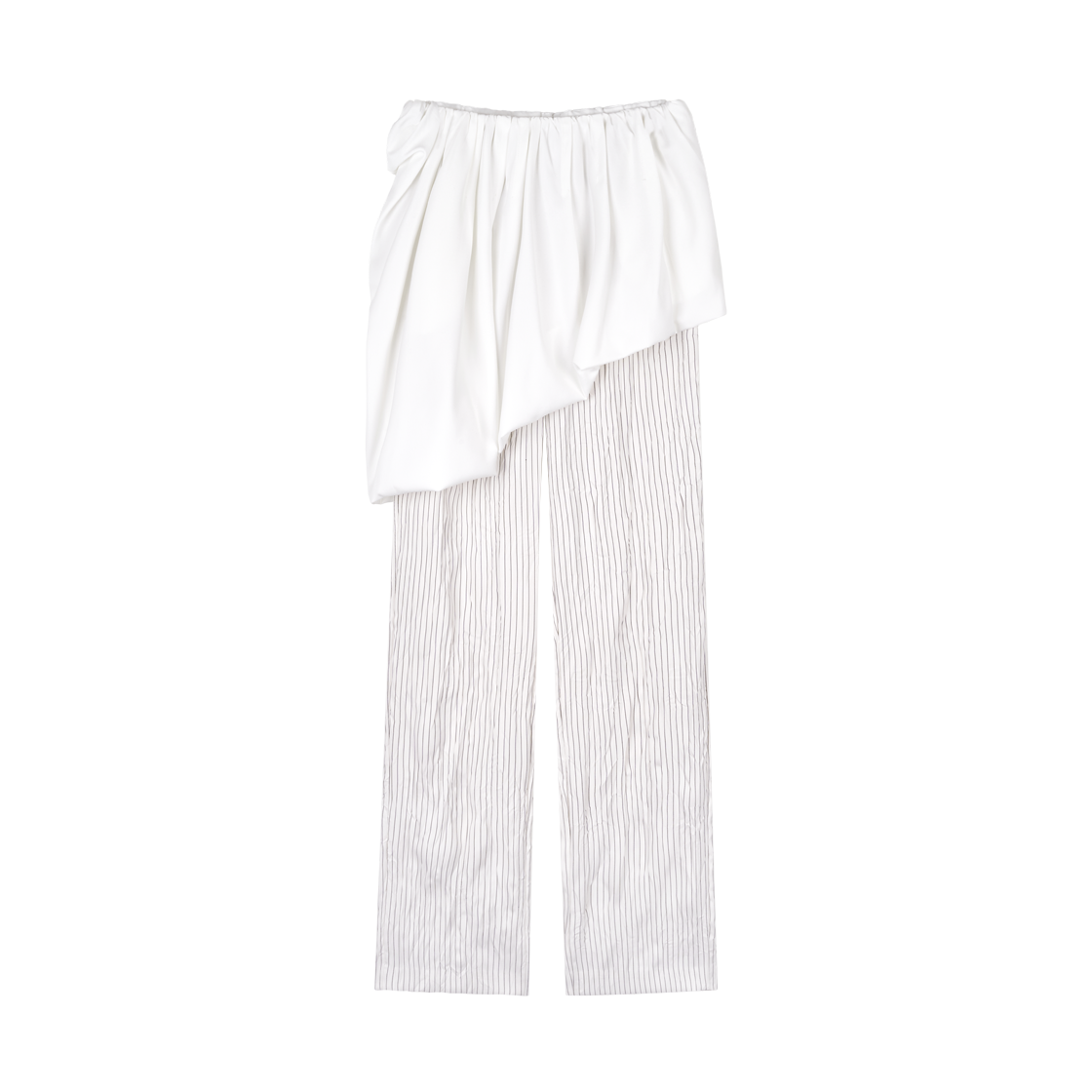 GTY251PT02WH GIMMETHEYOUNG G_puff Drape Skirt Pants  White