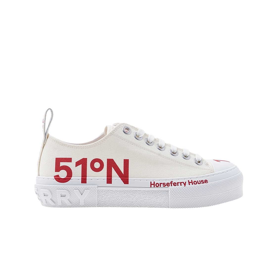 8062405 Burberry Coordinates Print Cotton Sneakers Natural White