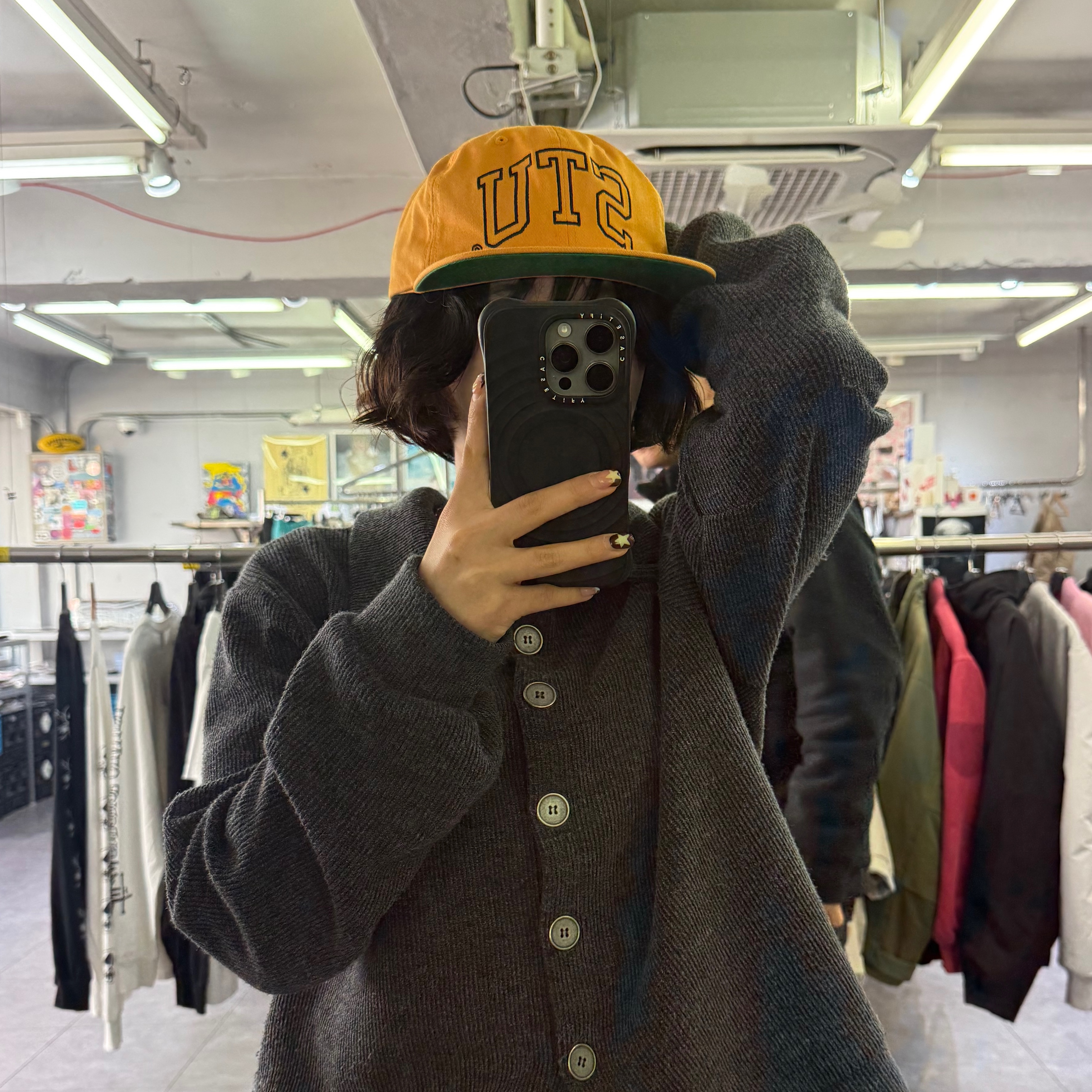 Stussy Stu Arch Strapback Cap Khaki, (W) Adidas Rasant Mid Shadow Brown Off White 착용 스타일 - 1