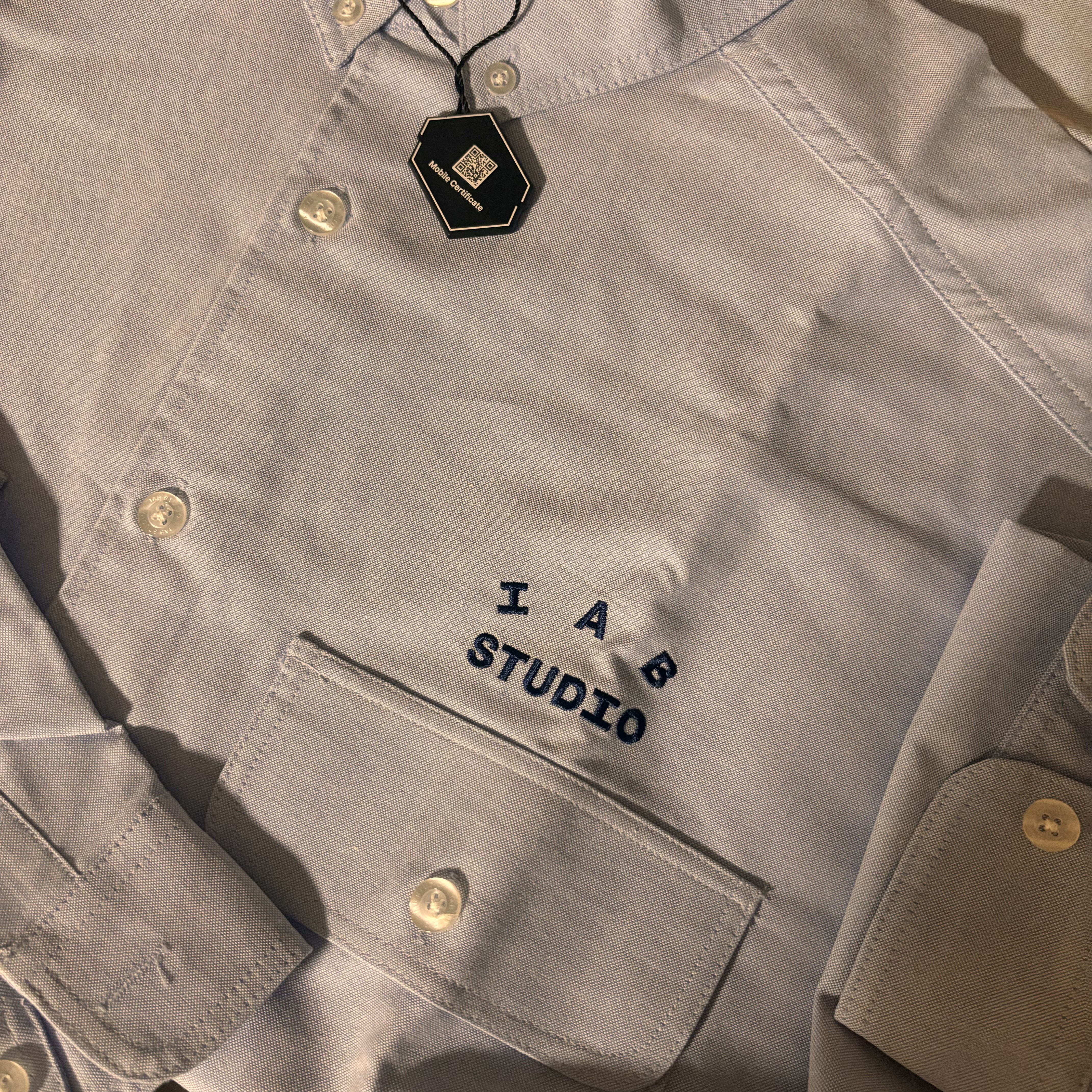 IAB Studio Work Shirt Sky Blue - The Hyundai Seoul Exclusive 착용 스타일 - 2