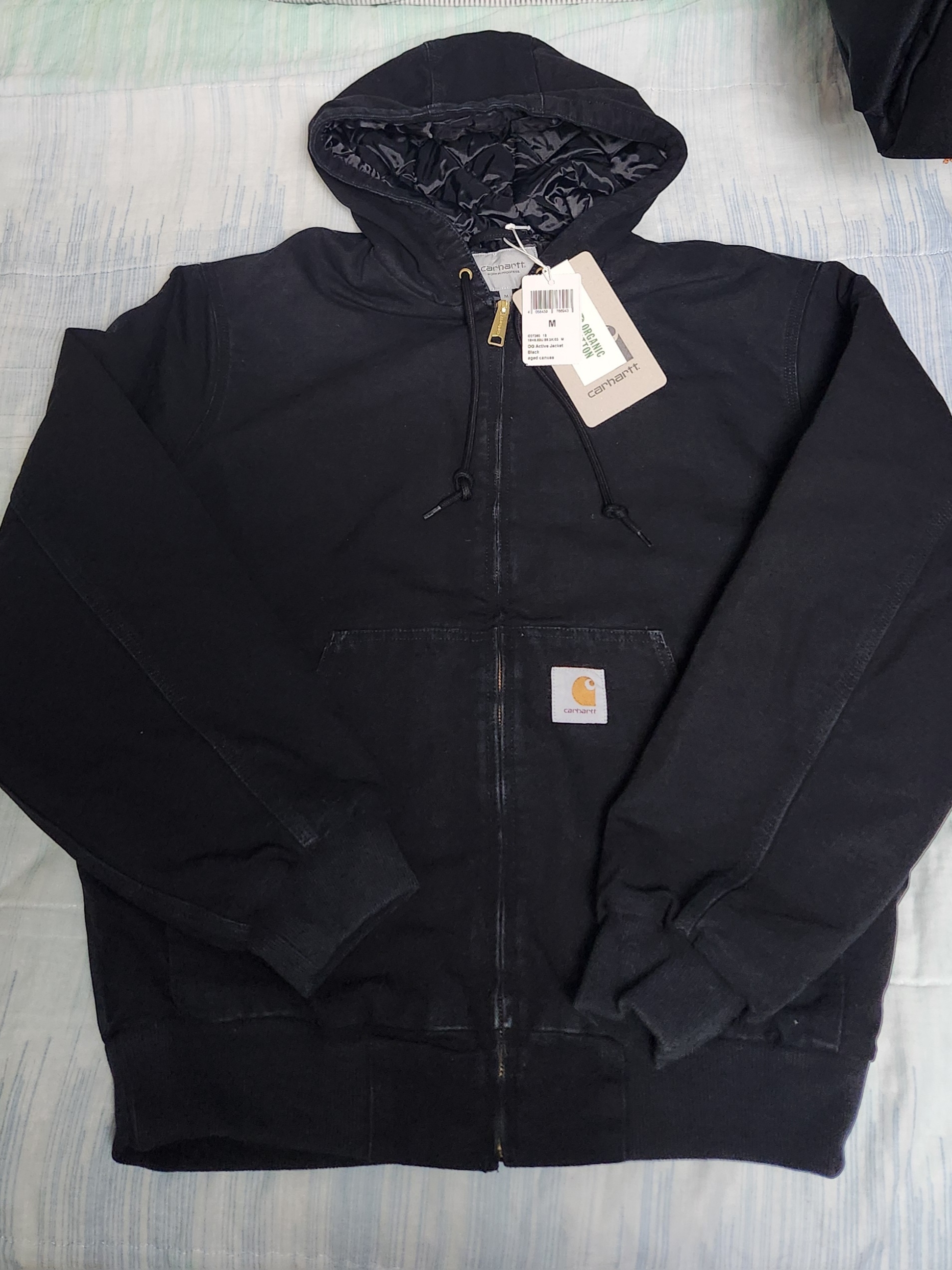 Carhartt WIP Dearborn Canvas OG Active Jacket Black Aged Canvas - Winter 착용 스타일