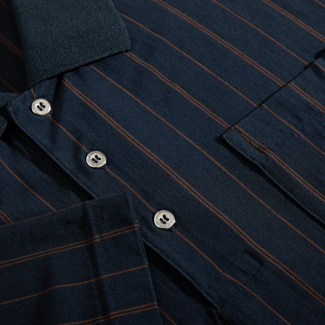 폴라스케이트 팬시 폴로 셔츠 네이비 브라운(Polar Skate Co. Fancy Polo Shirt Navy/Brown) - 3