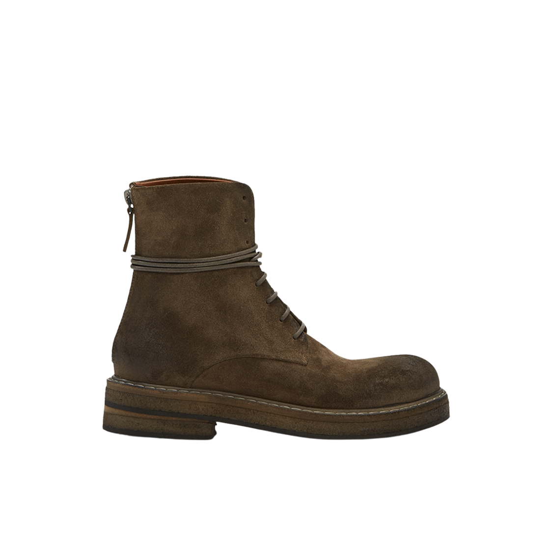 (W) 마르셀 파루카 레이스 업 앵클 부츠 브라운((W) Marsell Parrucca Lace Up Ankle Boot Brown)