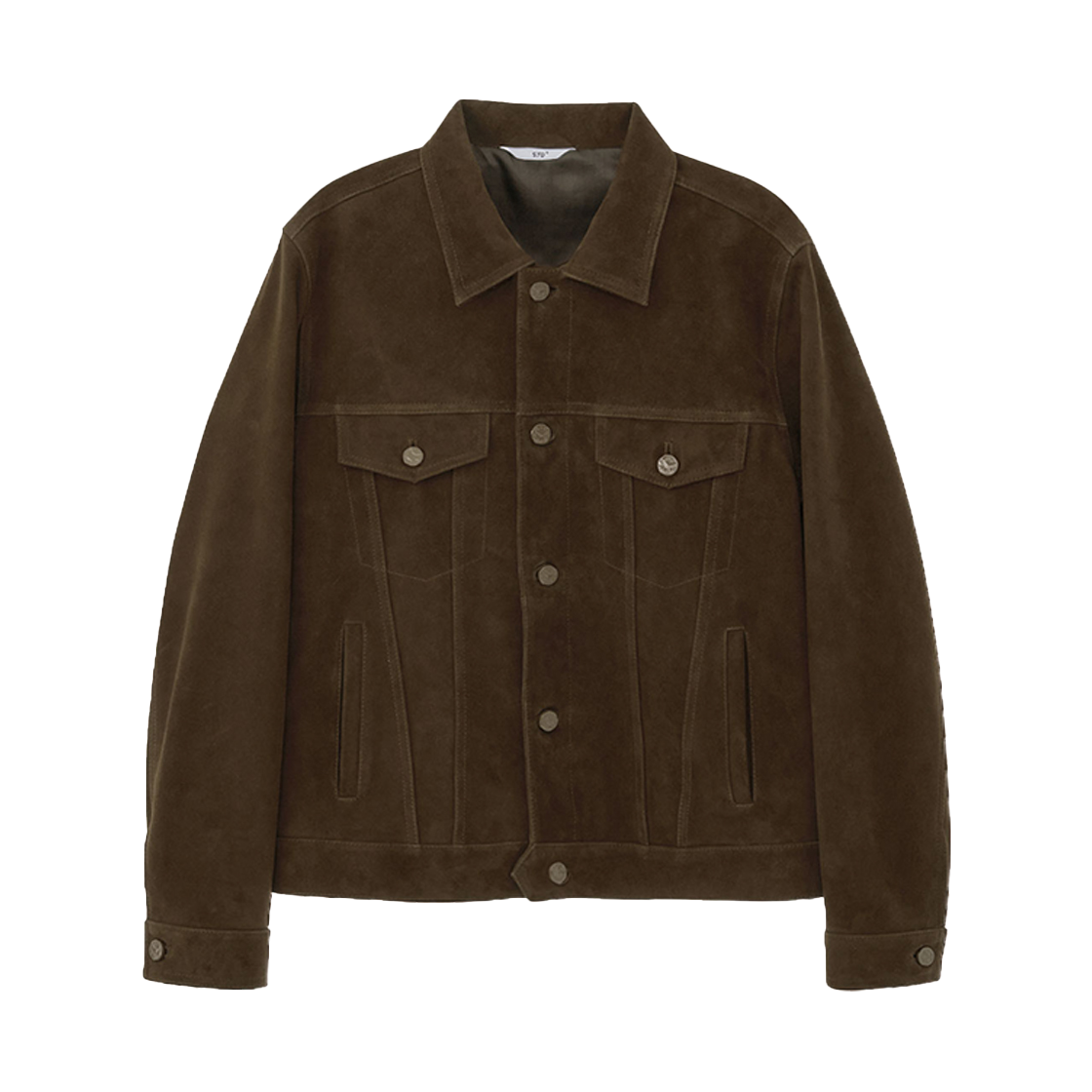 2501MLJBR(1) STU Goat Suede Trucker Jacket Brown - 대표 이미지 #1