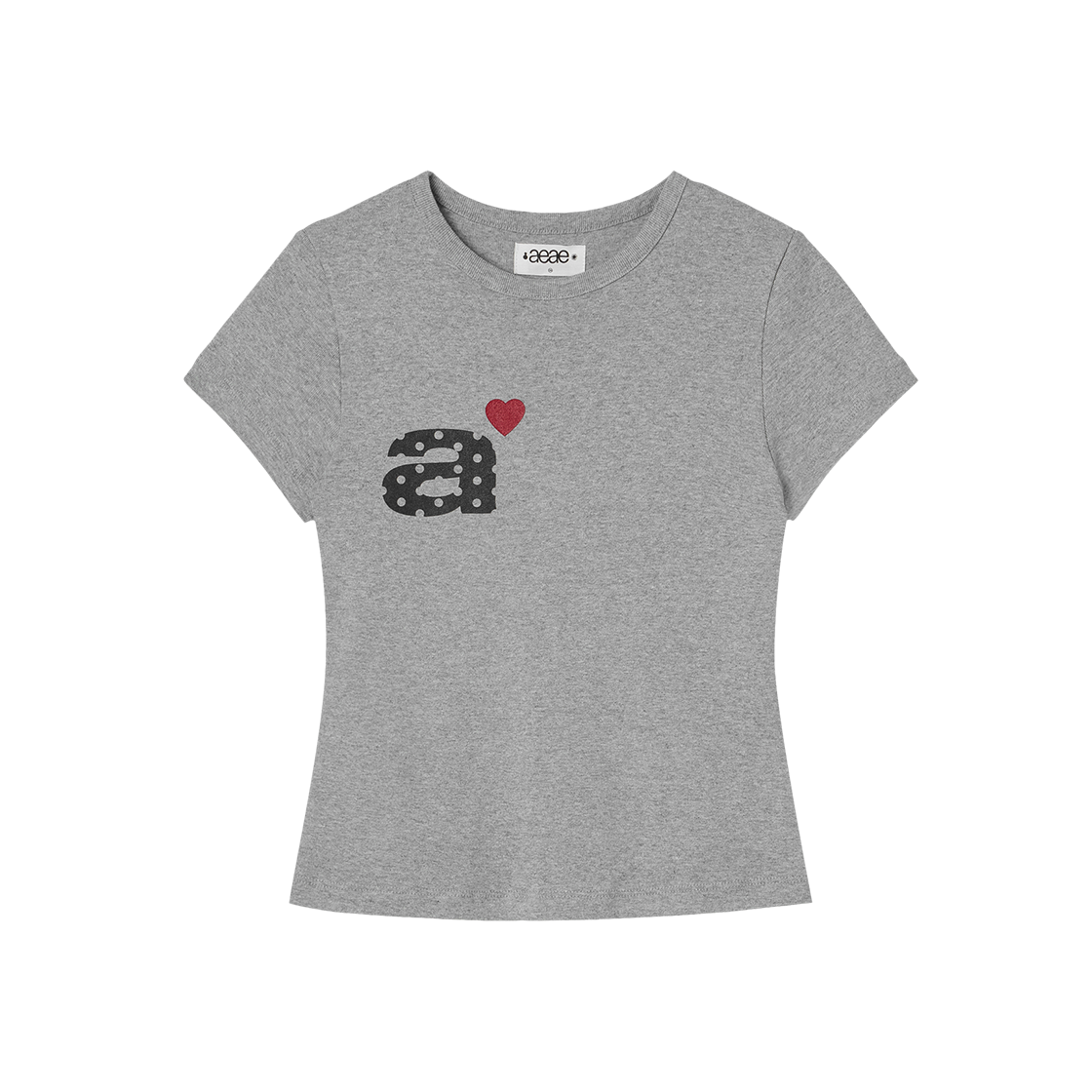 에이이에이이 도트 스몰 레터 티 멜란지 그레이(AEAE Dot Small Letter Tee Melange Grey)