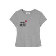 AEAE Dot Small Letter Tee Melange Grey