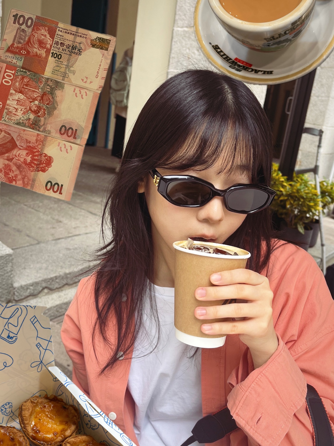 Gentle Monster Miro 01 Black Gray 착용 스타일 - 1