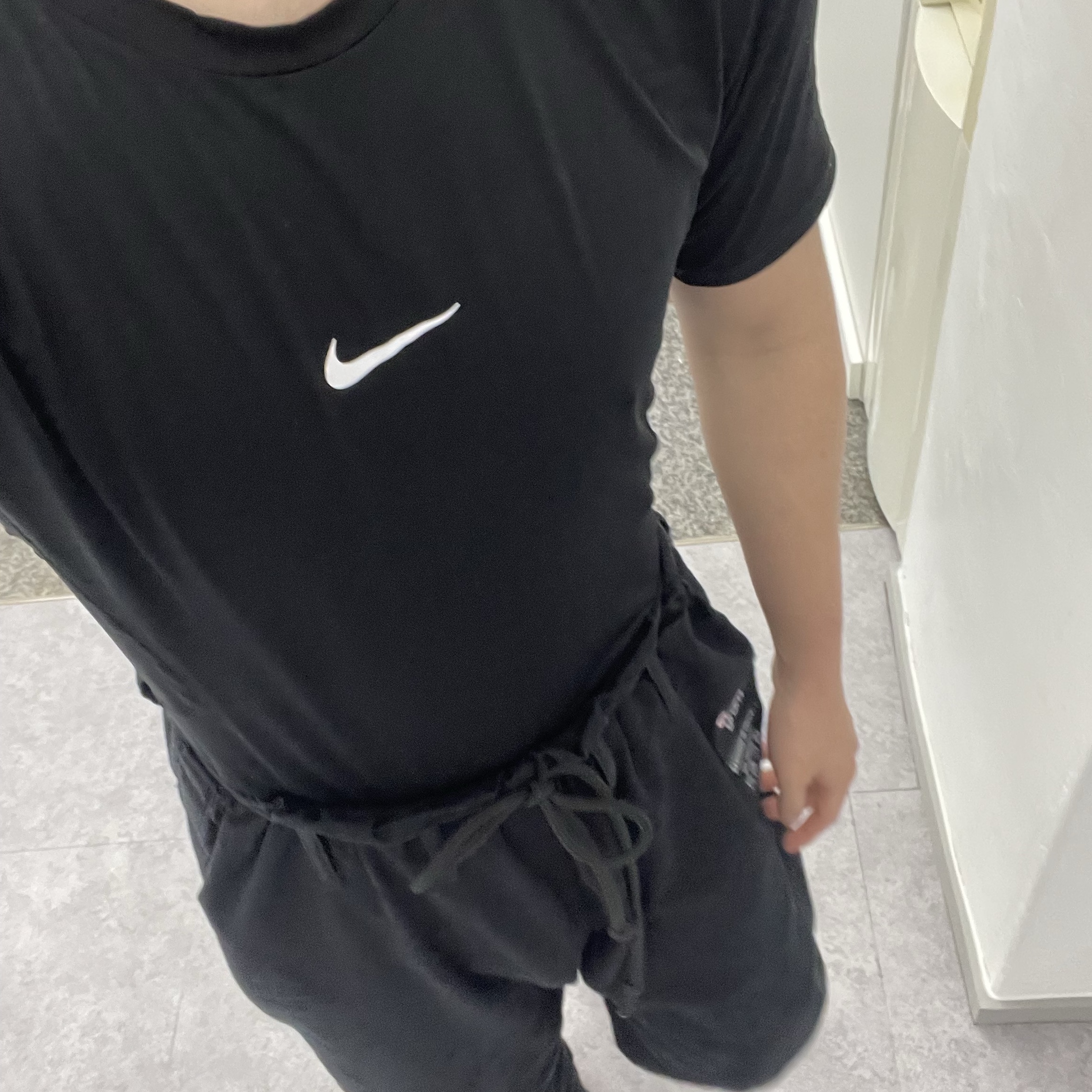Nike Pro Dri-Fit Short Sleeve Fitness Top Black - Asia 착용 스타일