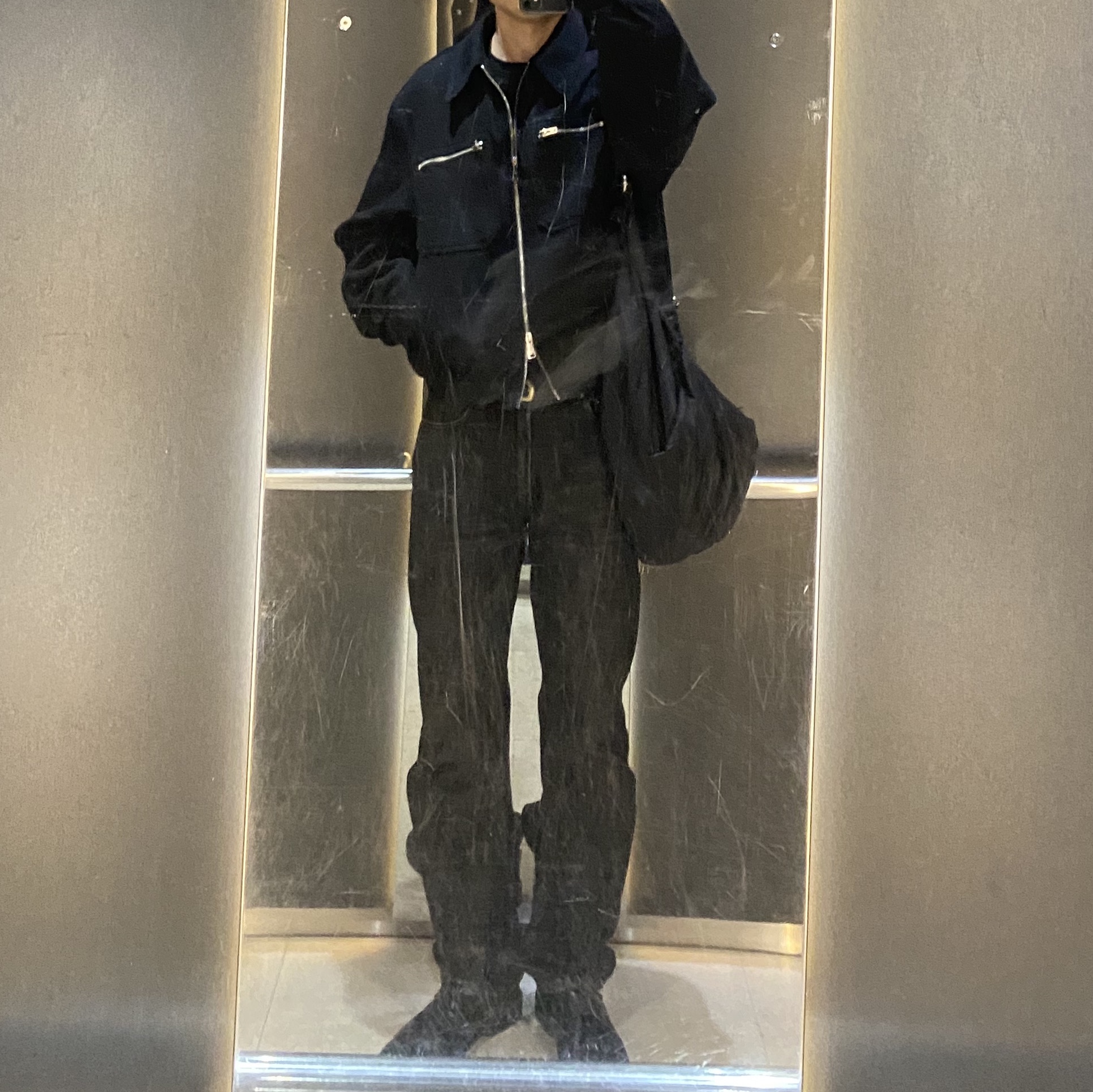 Kinchi Shower - 808 (a) Black, HGBB Studio Leaf Bag Jet Black 착용 스타일