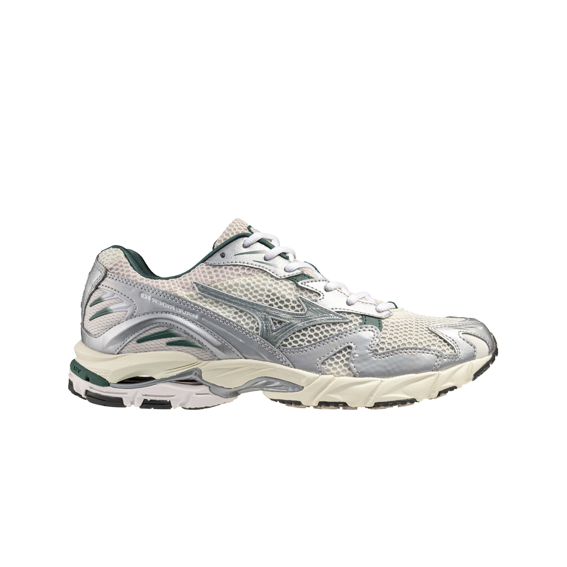 미즈노 웨이브 라이더 10 미즈노 스노우 화이트 슬레이트 비스트로 그린(Mizuno Wave Rider 10 MIZUNO Snow White Slate Bistro Green)