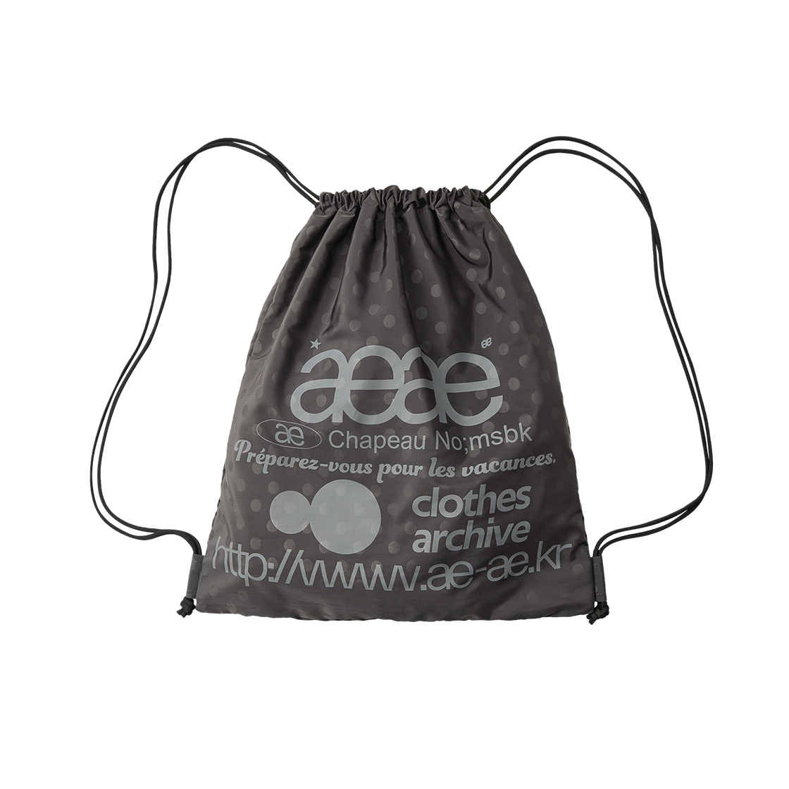 에이이에이이 웹 로고 도트 짐 색 그레이(AEAE Web Logo Dot Gym Sack Grey)