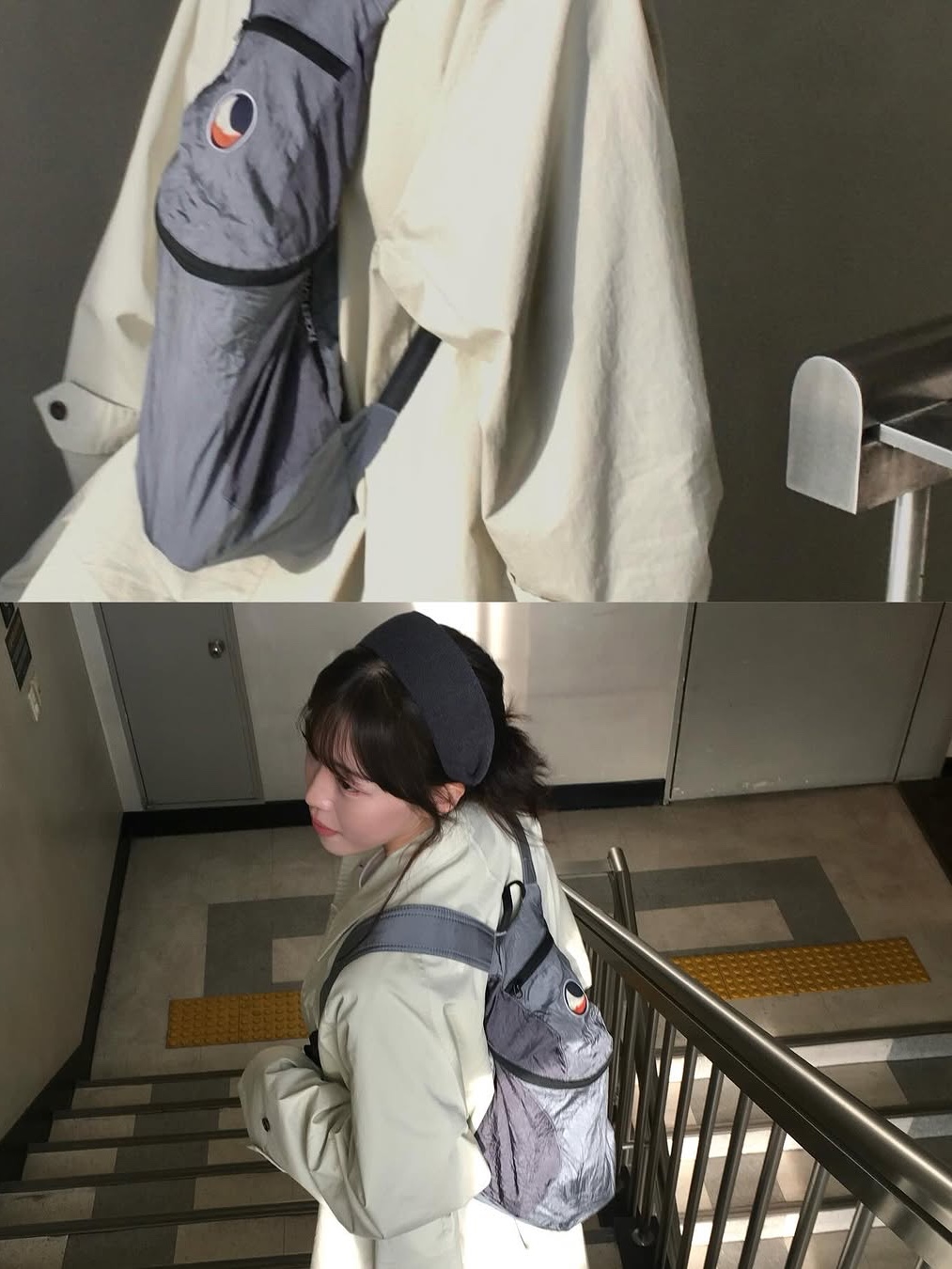 Ticket To The Moon Mini Backpack 15L Dark Grey 착용 스타일