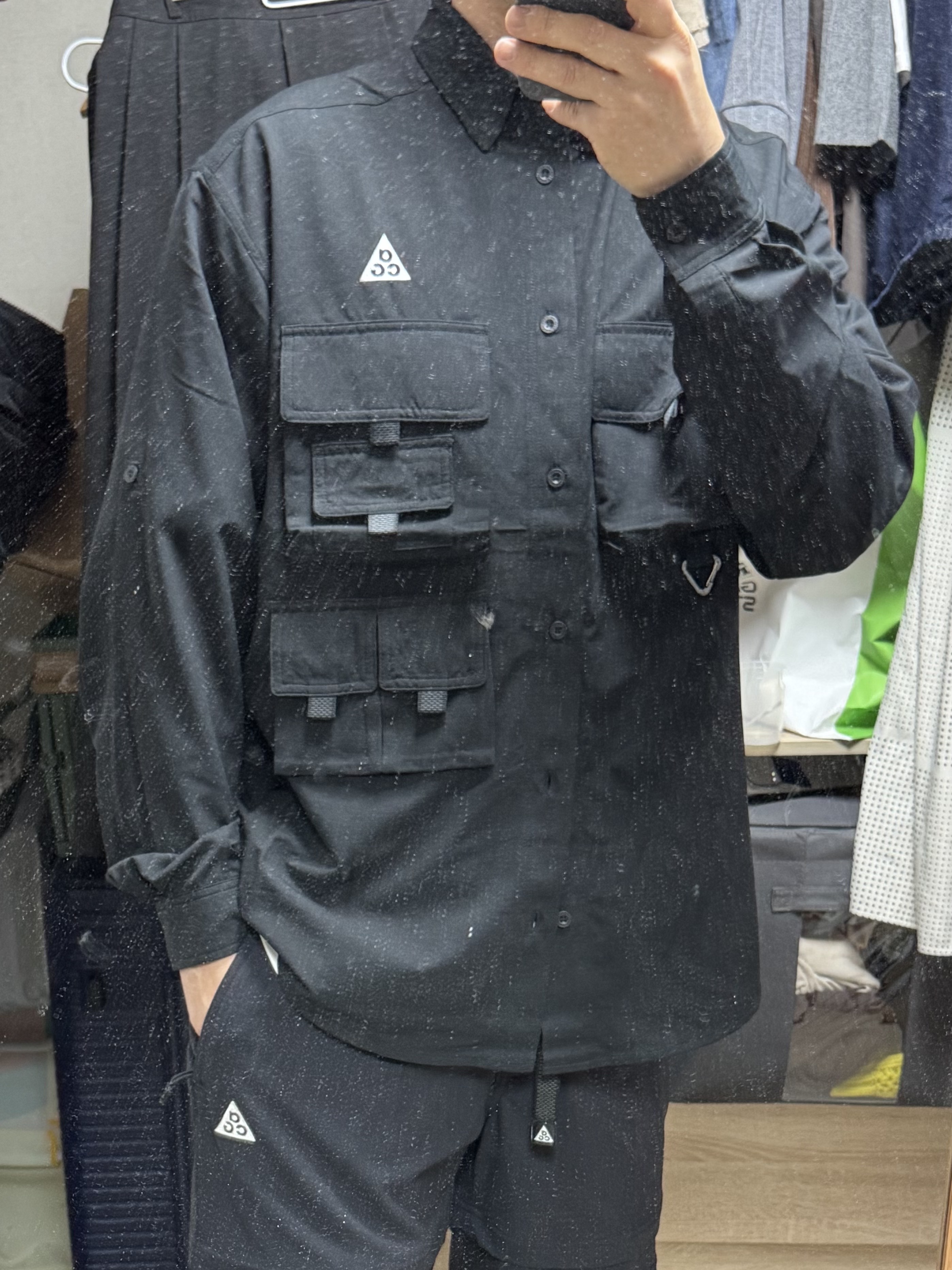 나이키 ACG 드라이핏 UV 디베스테이션 트레일 셔츠 블랙 서밋 화이트 - 아시아 착용 스타일 - 1