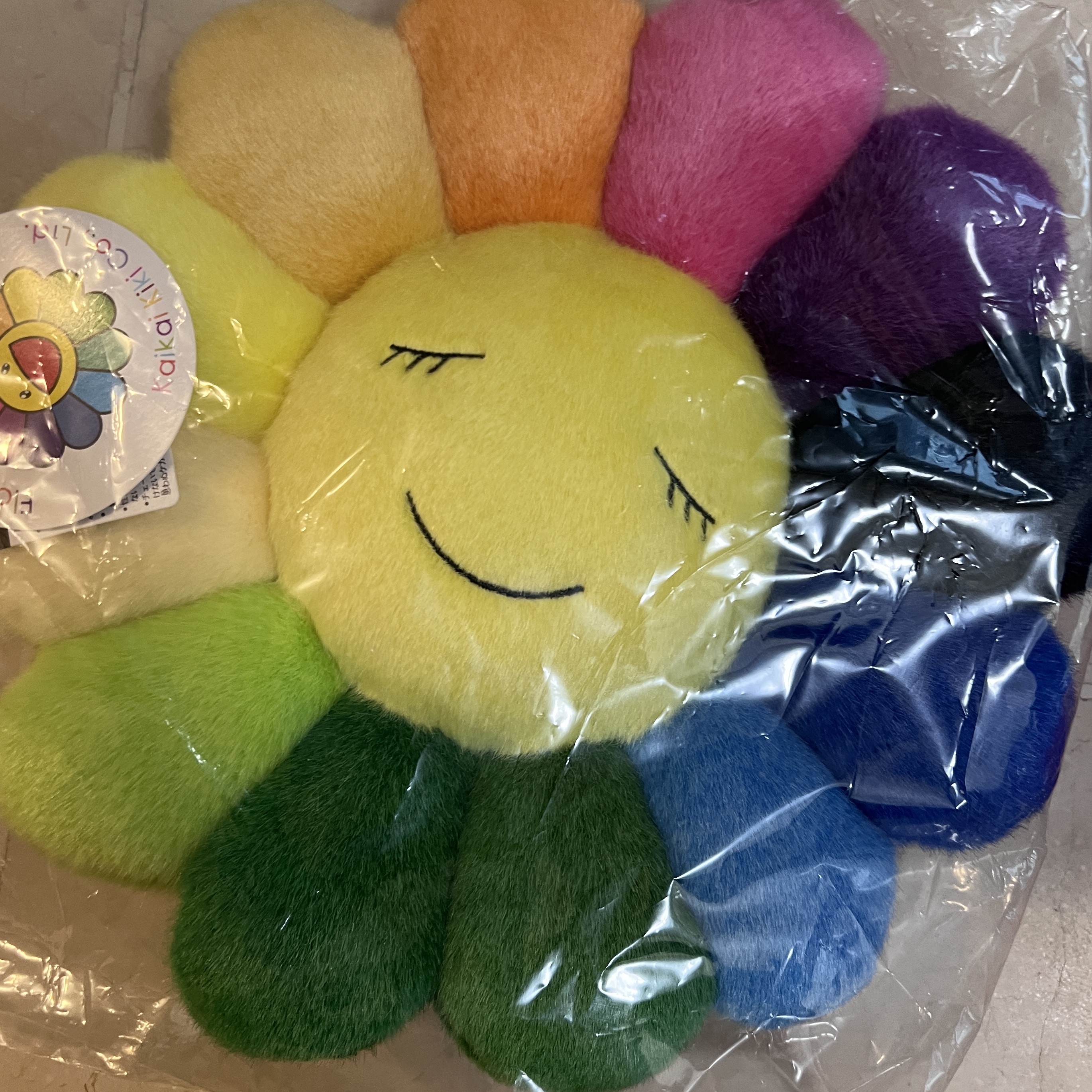 Kaikai Kiki Flower Cushion 30cm Rainbow 착용 스타일