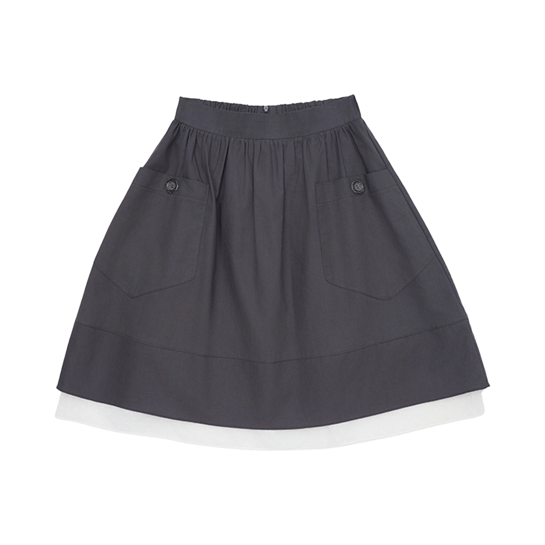 나이엔 빅 포켓 미디 스커트 그레이(Naaieen Big Pocket Midi Skirt Gray)