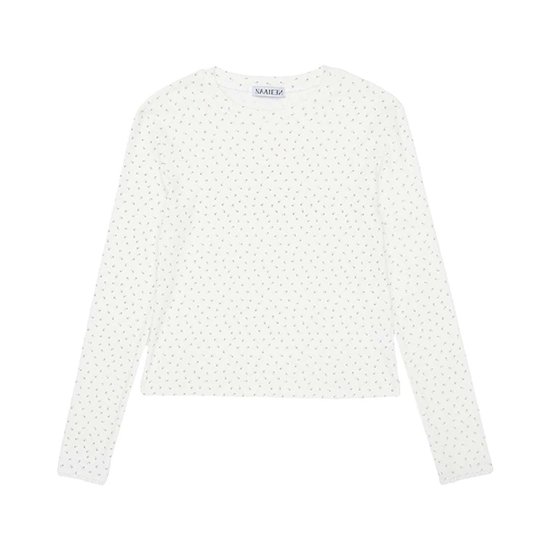 NASS25TS02_01 Naaieen Flower Lace Long Sleeve Ivory