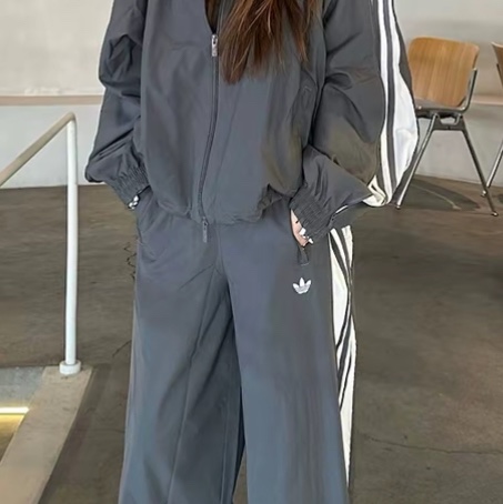 (W) Adidas Adilenium Season 3 Zip Track Top Grey Five - KR Sizing 착용 스타일