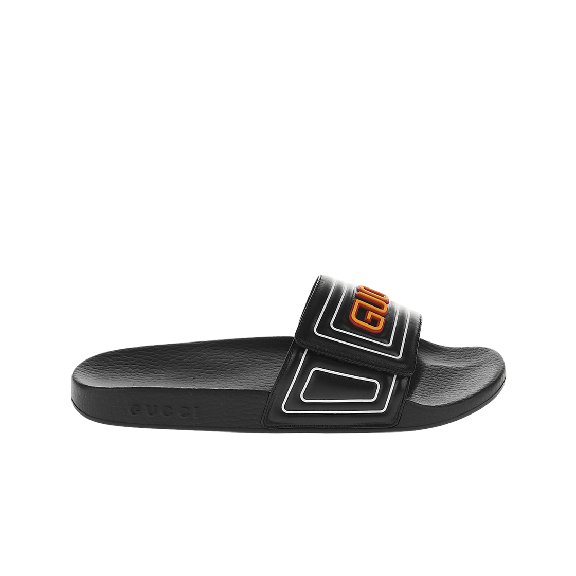 구찌 로고 레더 슬라이드 샌들 블랙(Gucci Logo Leather Slide Sandal Black) - 1
