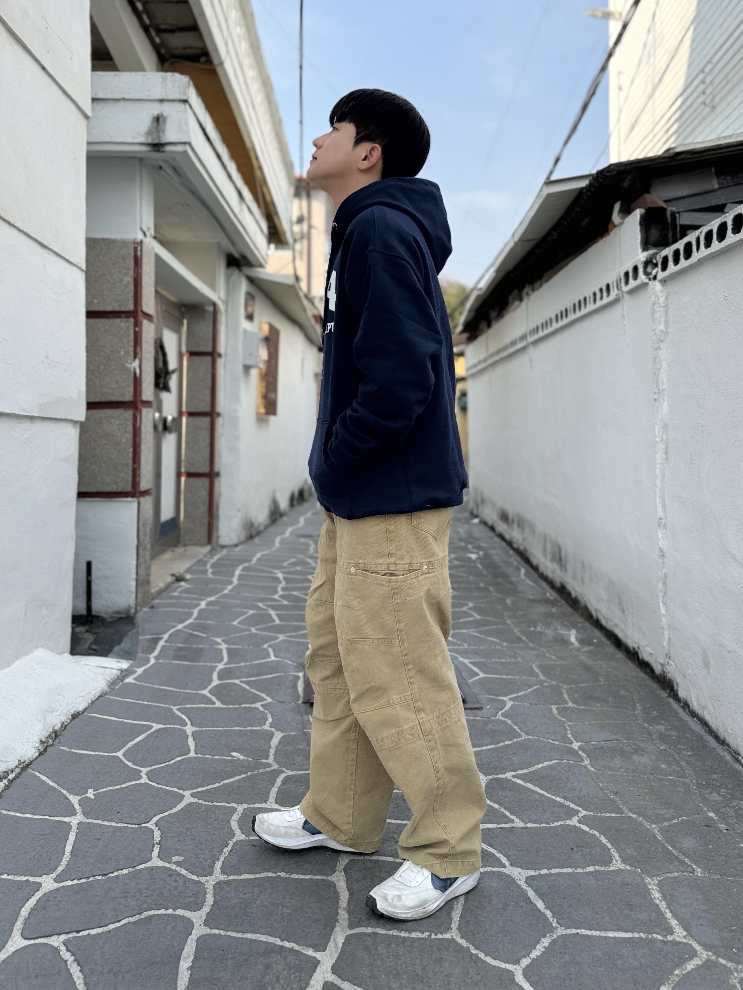 나이키 와플 데뷰 서밋 화이트 블랙 착용 스타일 - 4