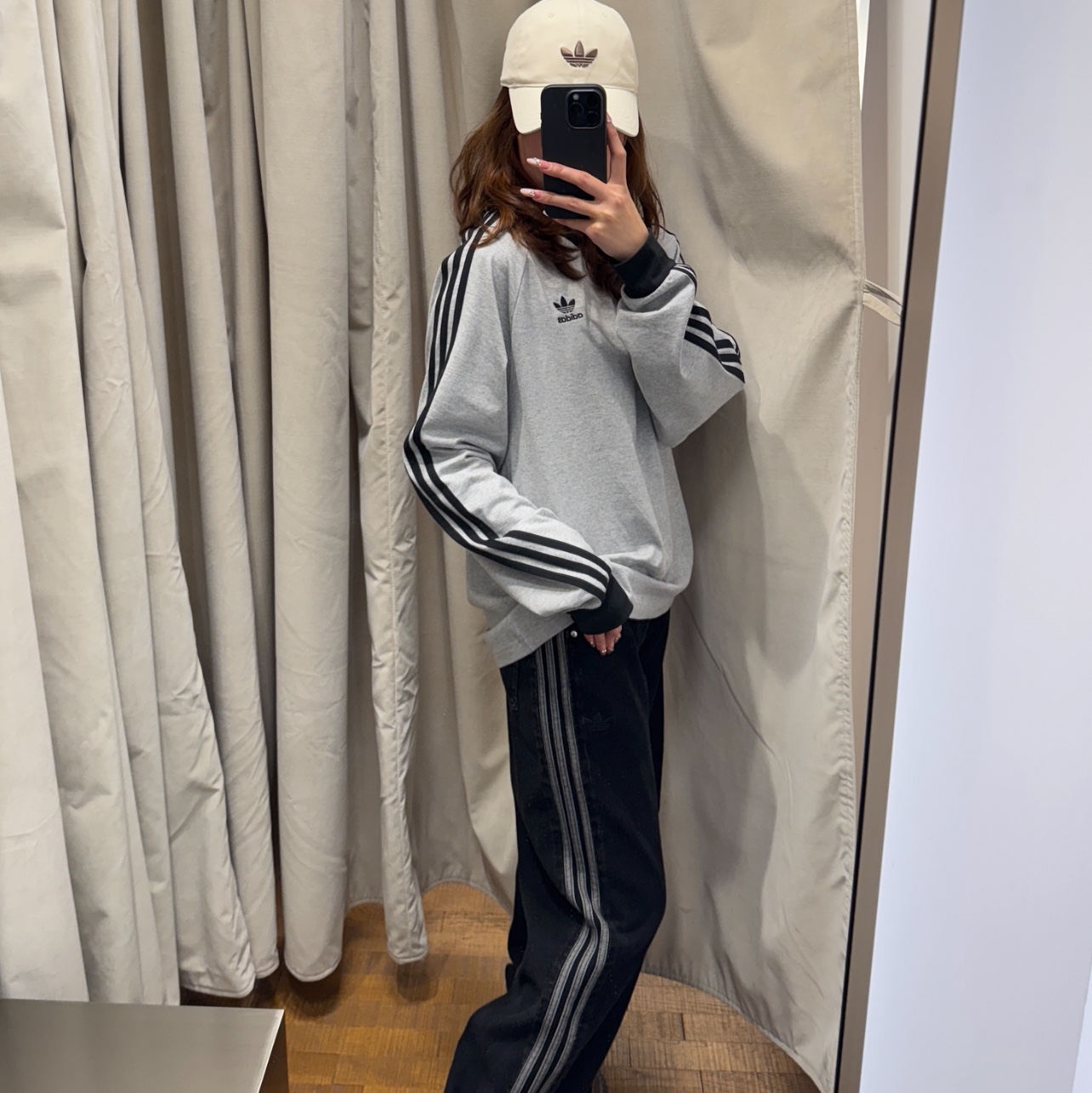Adidas Adicolor Denim Firebird Pants True Black Denim - KR Sizing 착용 스타일