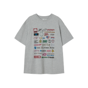 AEAE Sticker T-Shirts Melange Grey