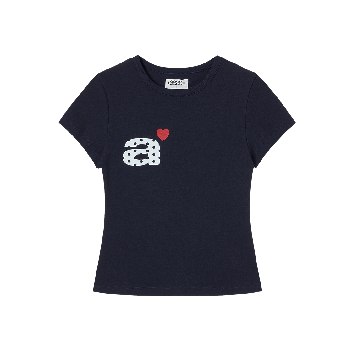 에이이에이이 도트 스몰 레터 티 네이비(AEAE Dot Small Letter Tee Navy)