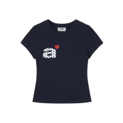 AEAE Dot Small Letter Tee Navy