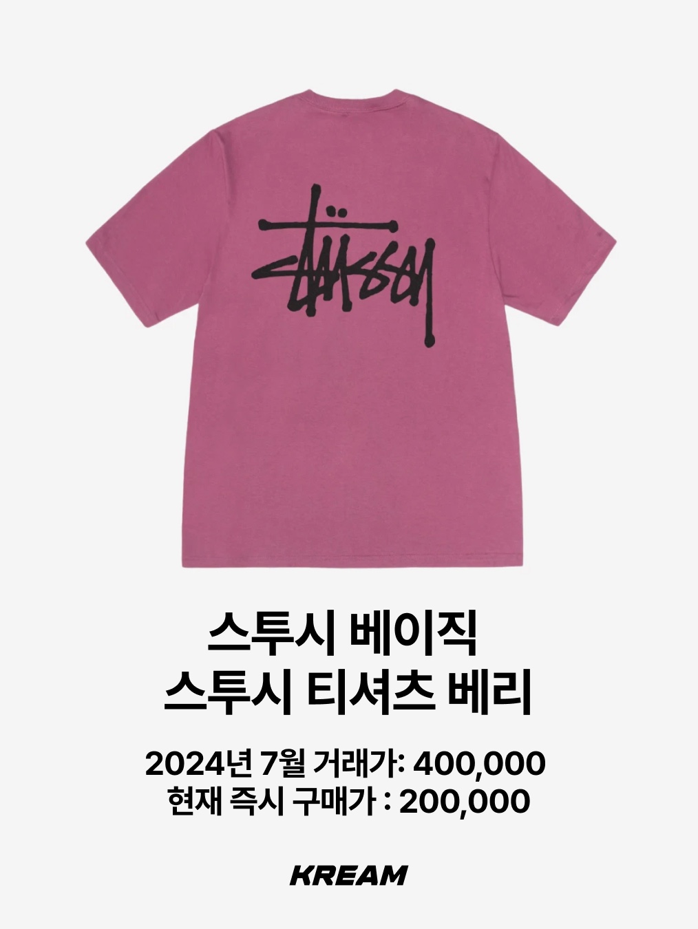 Stussy Basic Stussy T-Shirt Berry 2024, Palace x McDonald's Logo T-Shirt Black - 23FW 착용 스타일 - 2