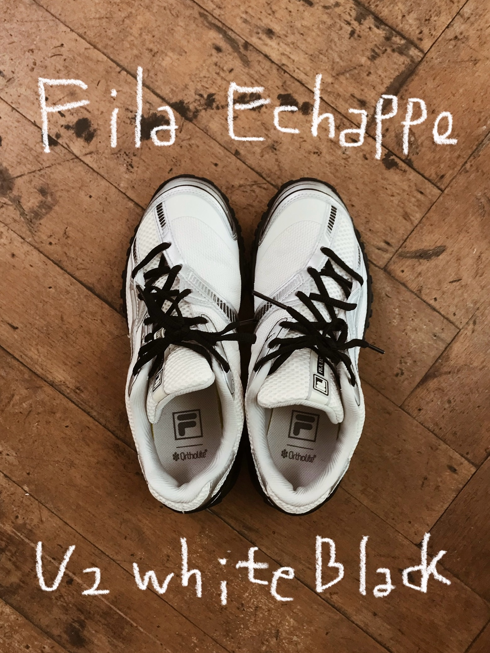 Fila Echappe v2 White Black 착용 스타일 - 1