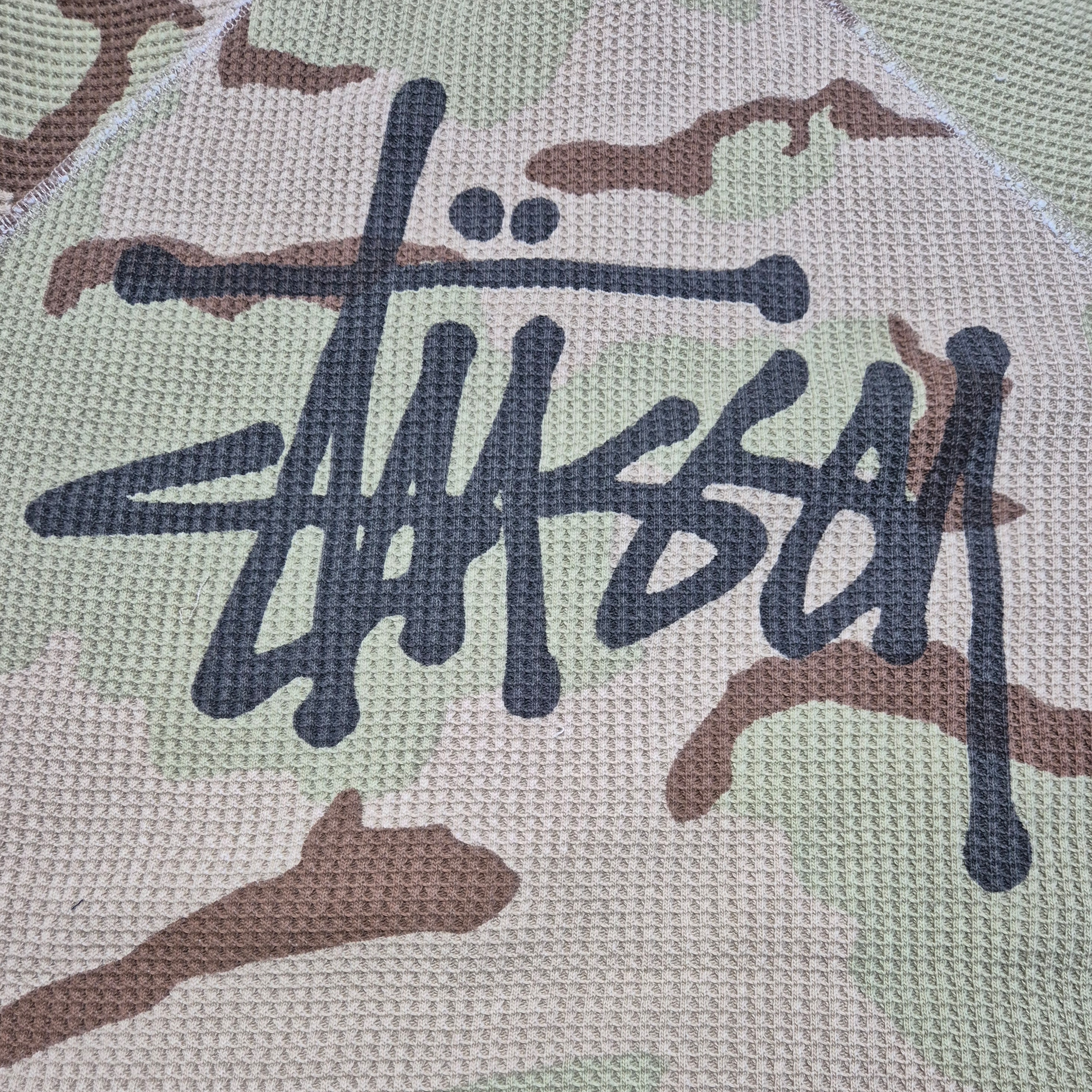 Stussy Raglan Thermal LS Crew Sand Camo 착용 스타일 - 2