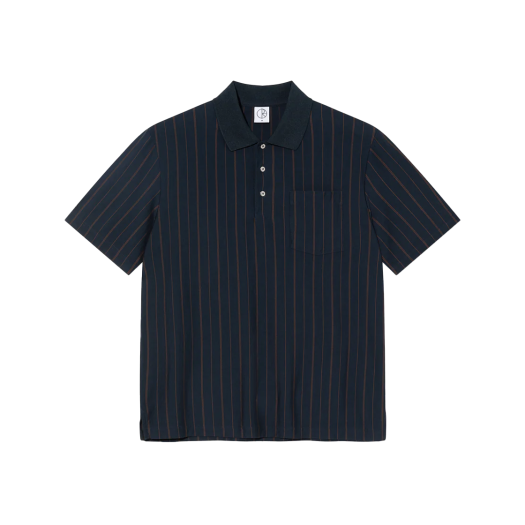 P000BIZW Polar Skate Co. Fancy Polo Shirt Navy/Brown