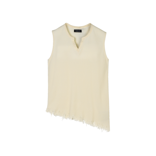 KM5BKNVLA03WT Lamrof Boro Slanted Sleeveless White - 25SS