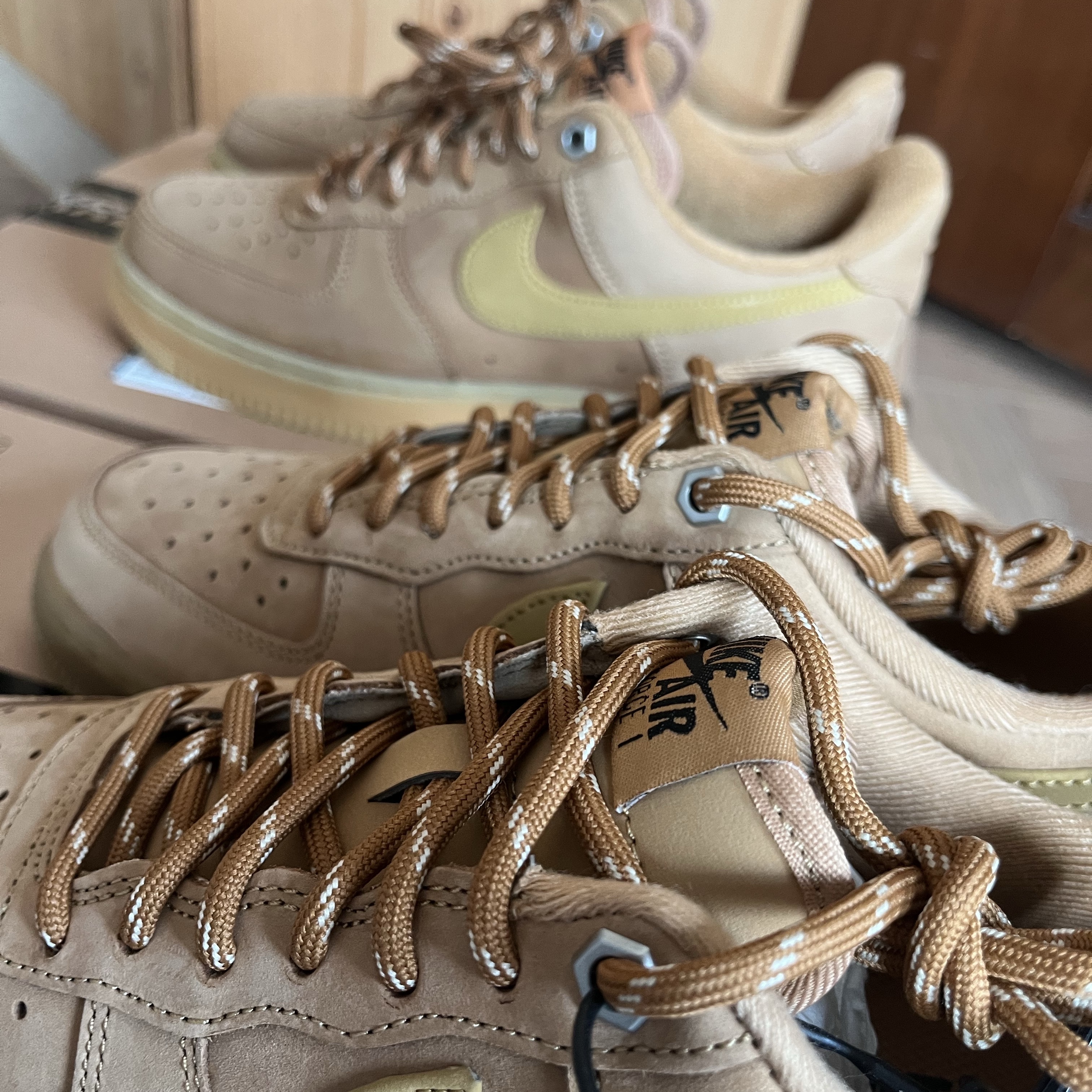 Nike Air Force 1 '07 WB Flax, (W) Nike Air Force 1 '07 WB Flax Wheat 착용 스타일