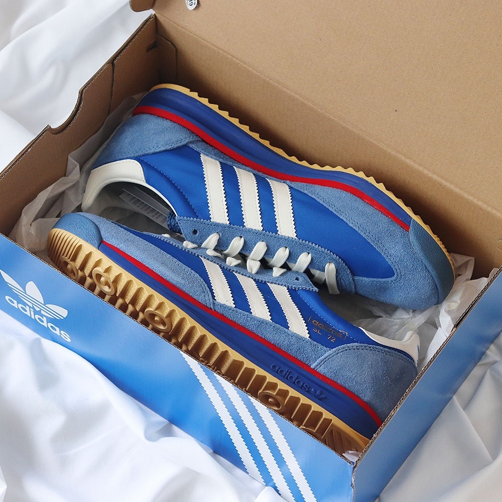 Adidas SL 72 RS Blue Core White 착용 스타일 - 3