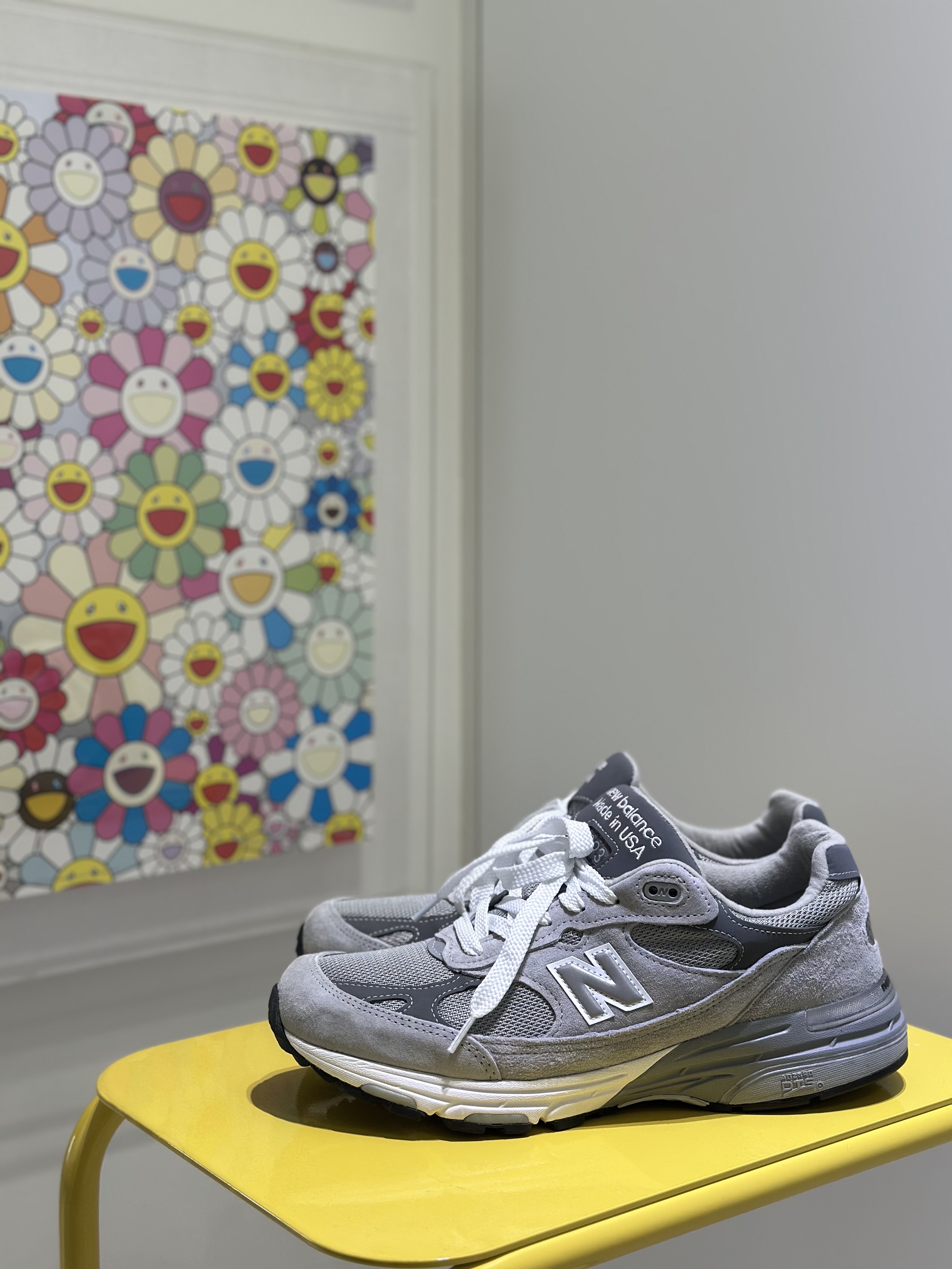 (W) New Balance 993 Made in USA Grey - D Wide 착용 스타일