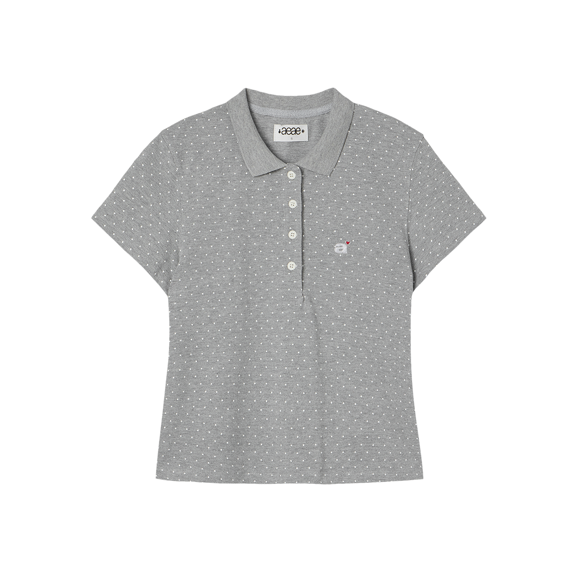 에이이에이이 도트 피케 티셔츠 그레이