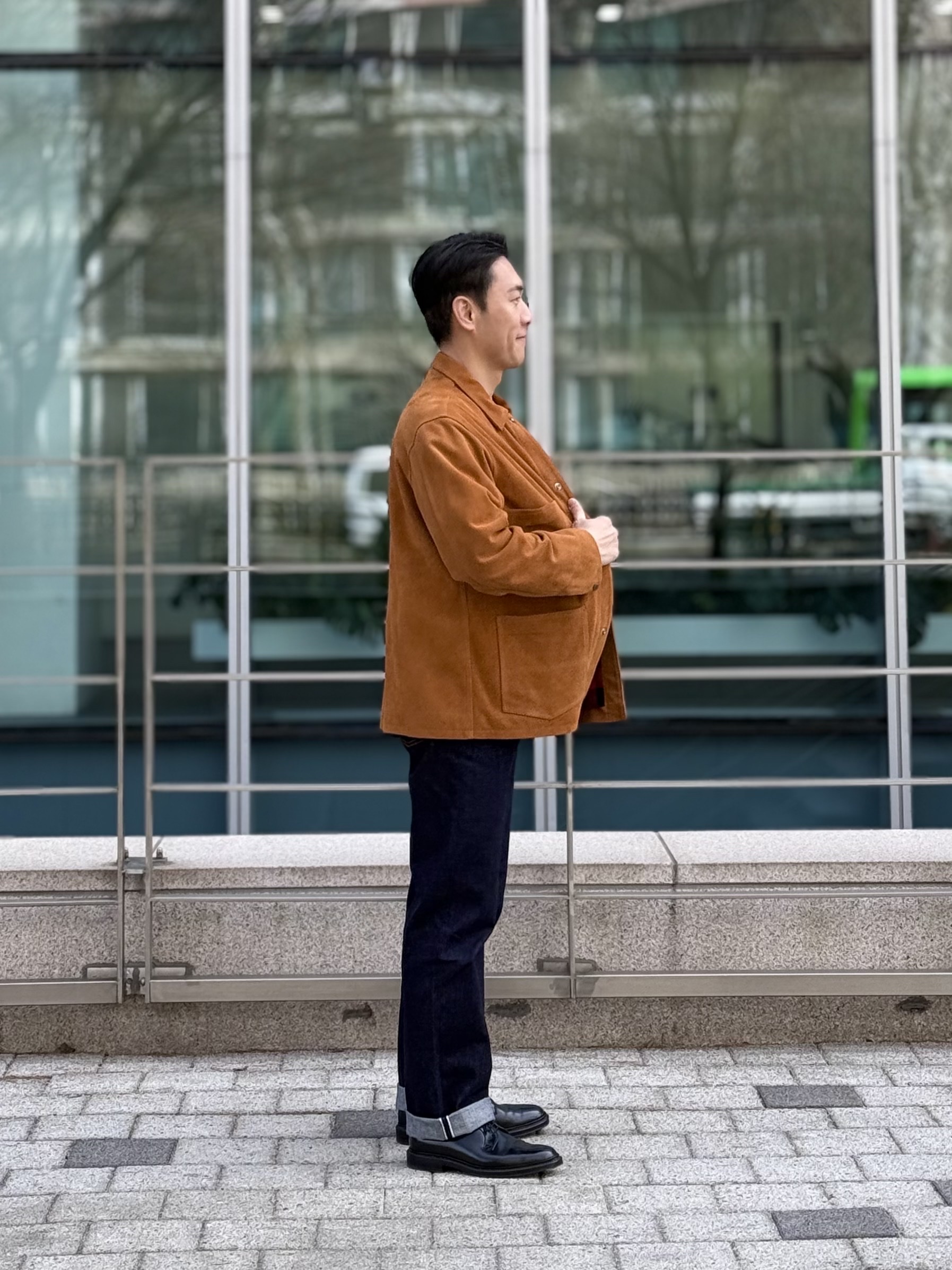 알든 9901 코도반 플레인 토 블루처 옥스포드 블랙 - E 착용 스타일 - 3