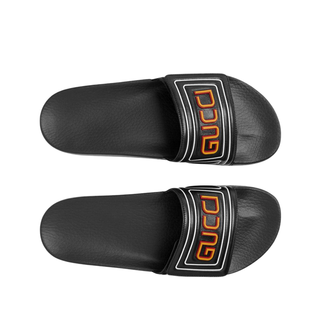 구찌 로고 레더 슬라이드 샌들 블랙(Gucci Logo Leather Slide Sandal Black) - 2