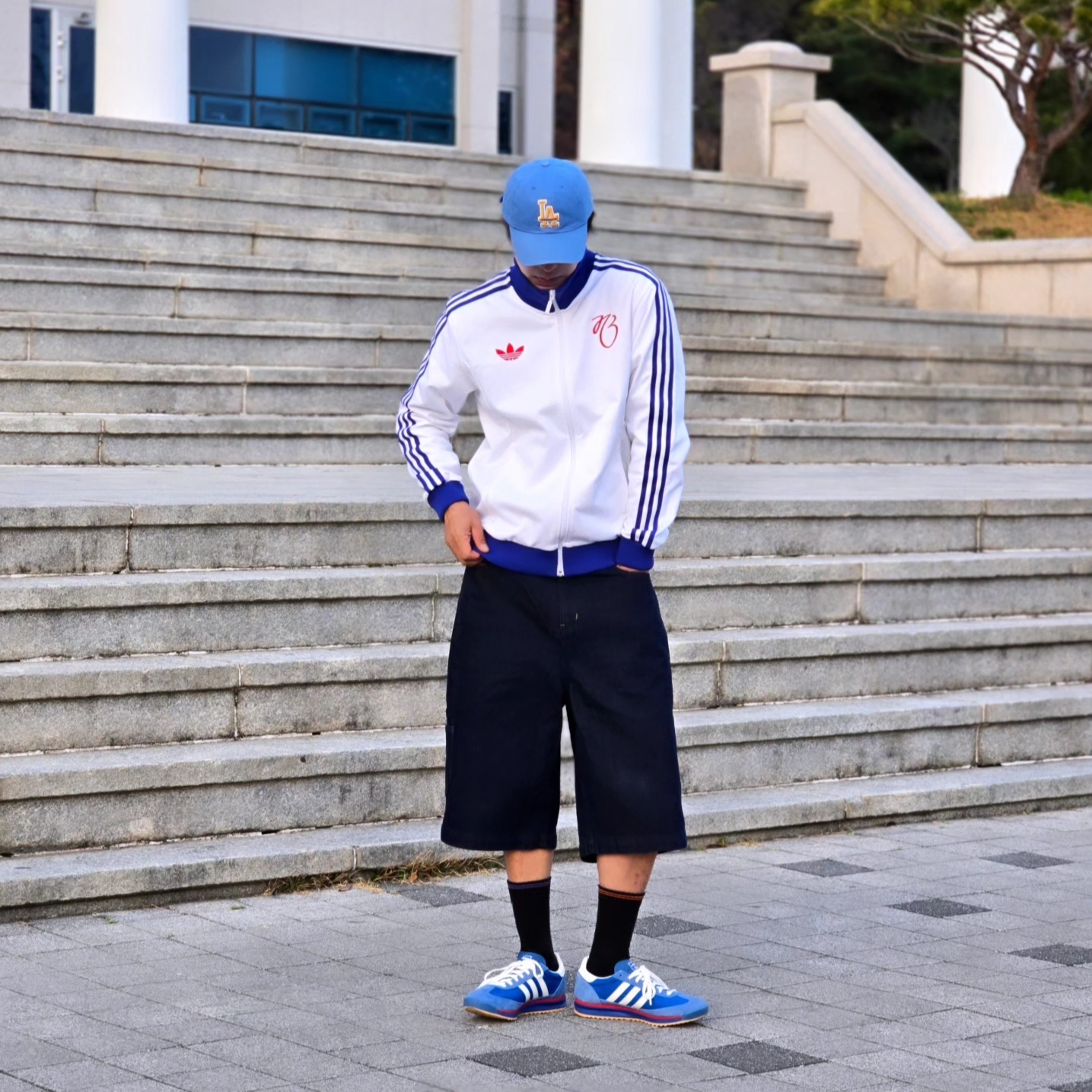 Adidas Jude Bellingham Sports Jacket White - KR Sizing, Adidas Jude Bellingham Sports Jacket White - US Sizing 착용 스타일 - 1