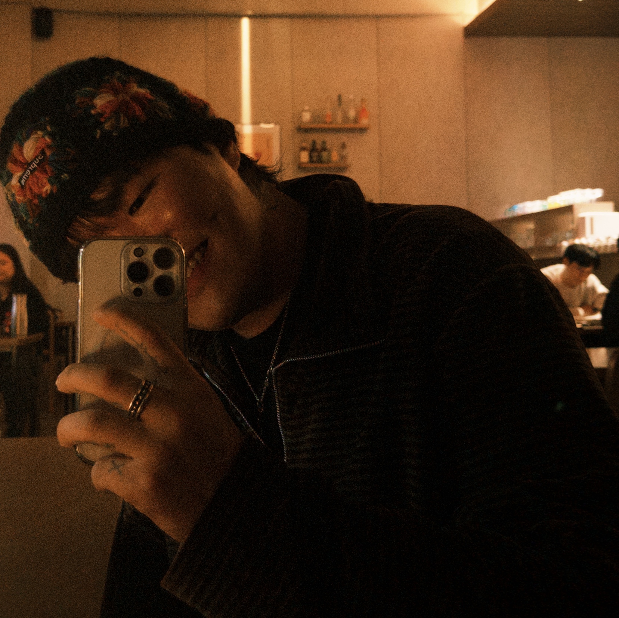 Our Legacy Shrunken Fullzip Polo Scoobie Stripe Velour, Supreme Crochet Beanie Black - 25SS 착용 스타일